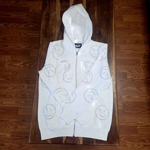 Retrovert Unisex White Zip-up Hoodie